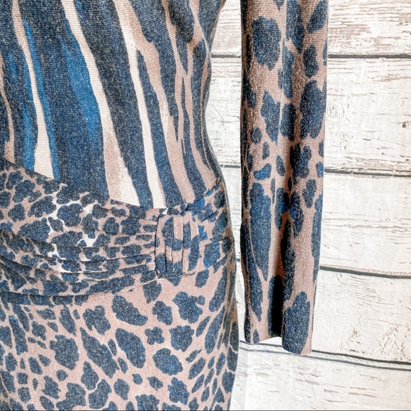 Cache Womens cocktail sweater dress with animal print - Picture 5 of 7